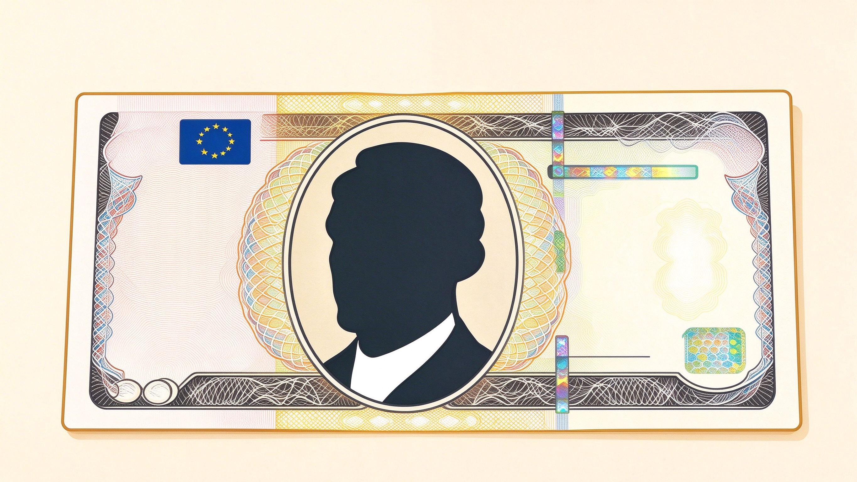 Banknote front annotated picture vocabulary with labeled objects