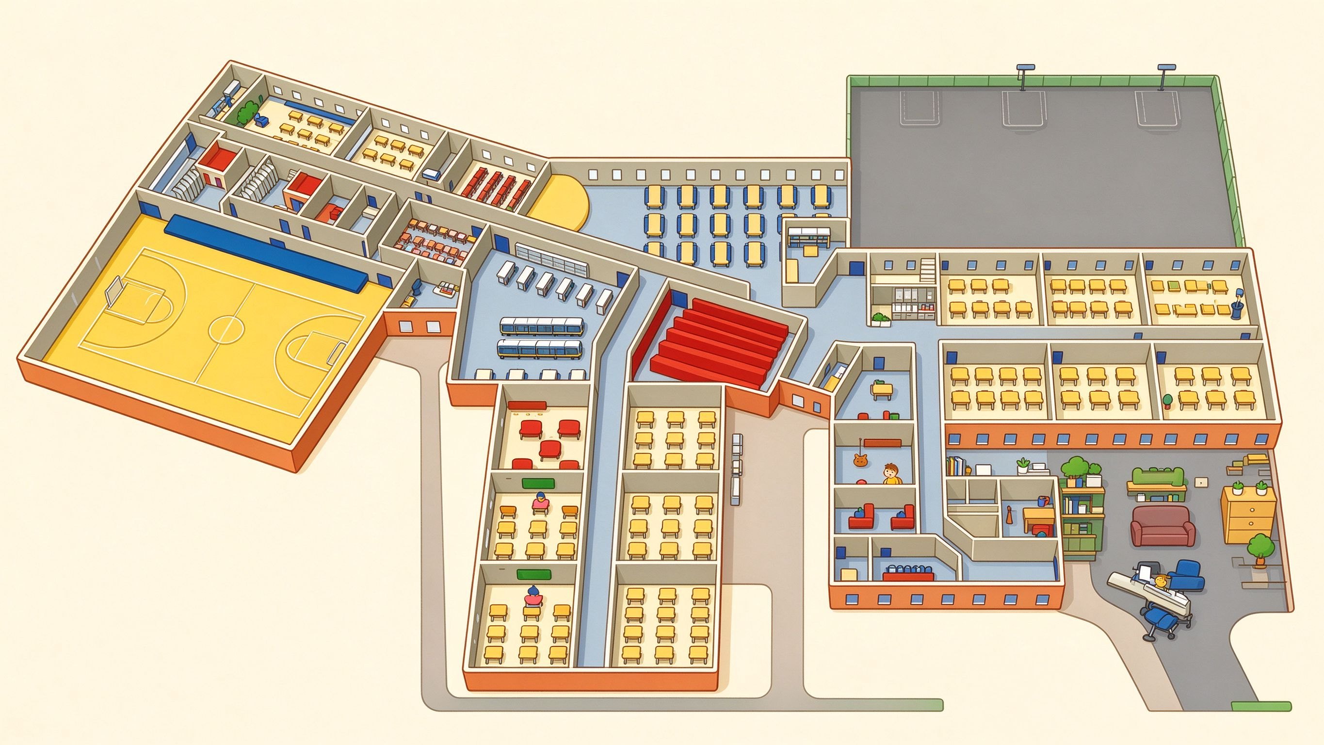 School annotated picture vocabulary with labeled objects