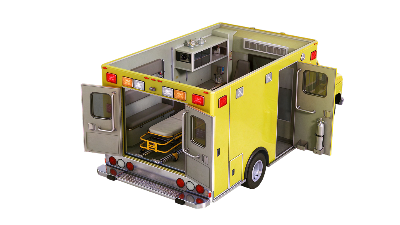 Ambulance annotated picture vocabulary with labeled objects