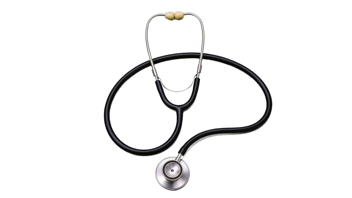 First aid equipment: stethoscope annotated picture vocabulary with labeled objects