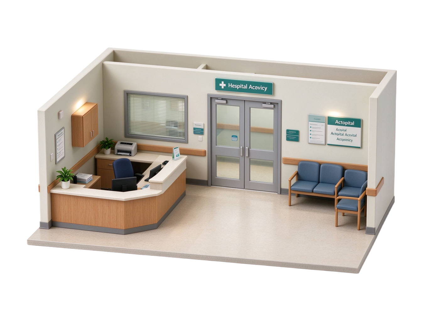 Outpatient department annotated picture vocabulary with labeled objects