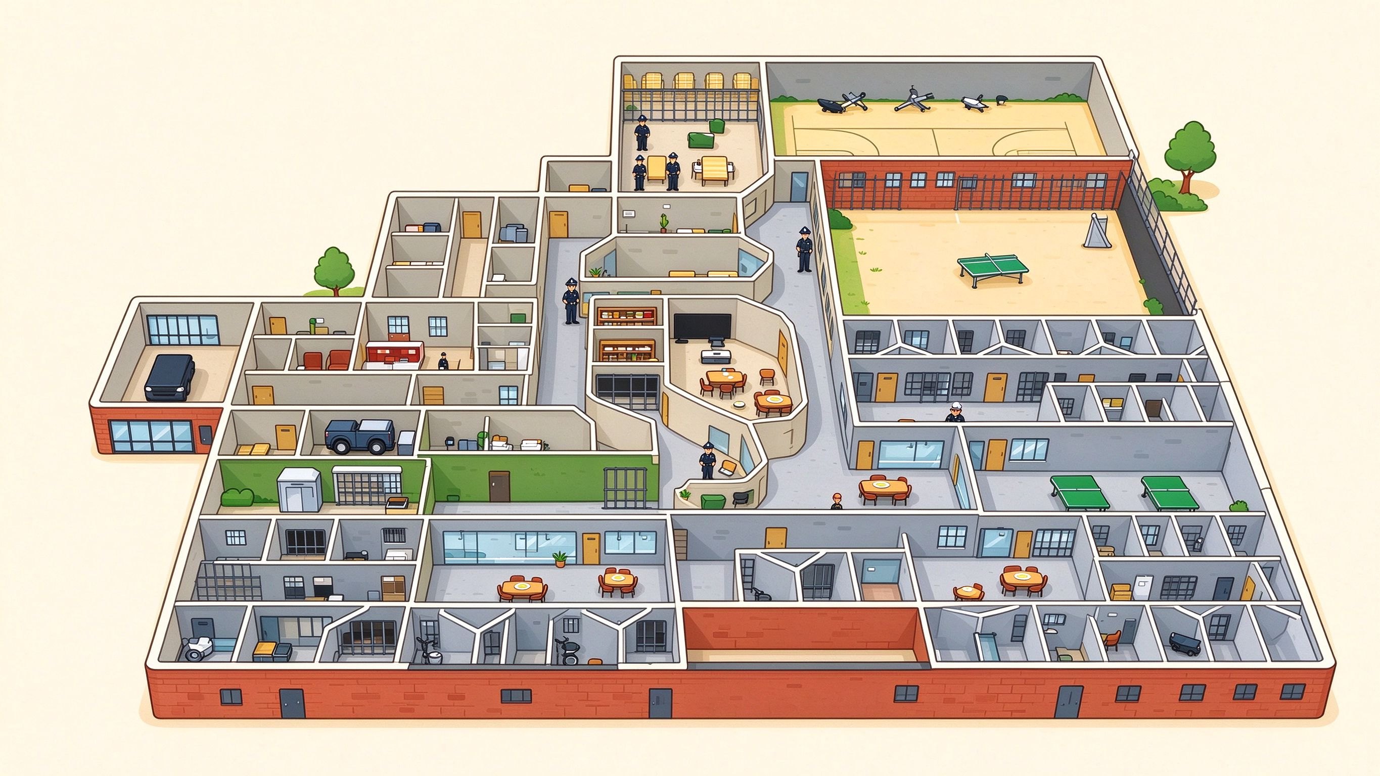 Prison annotated picture vocabulary with labeled objects
