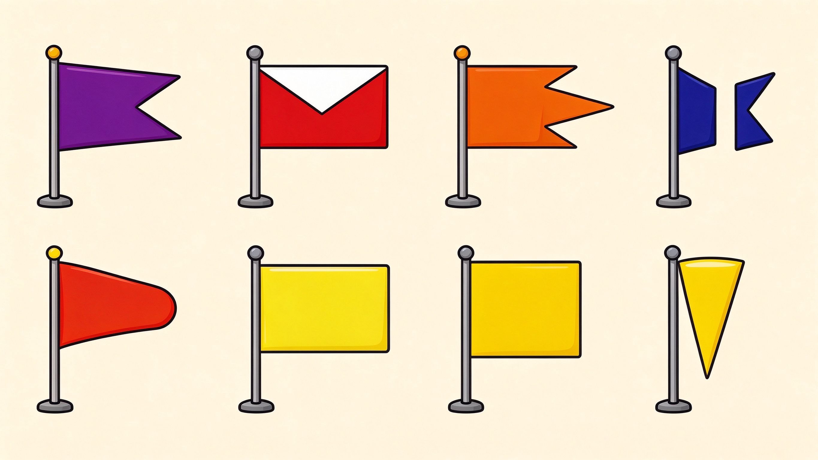 Flag Shapes annotated picture vocabulary with labeled objects