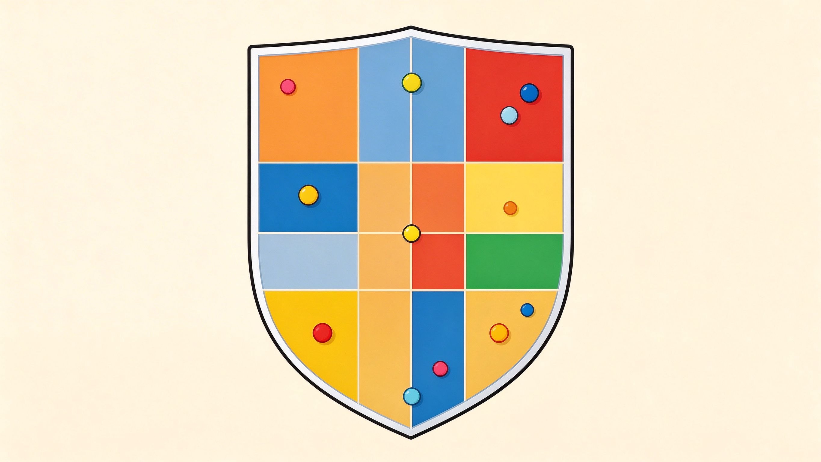 Shield Divisions annotated picture vocabulary with labeled objects