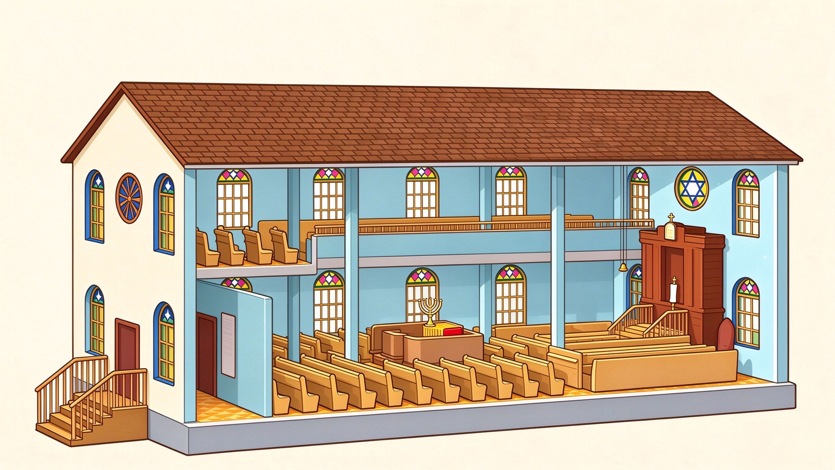 Synagogue annotated picture vocabulary with labeled objects