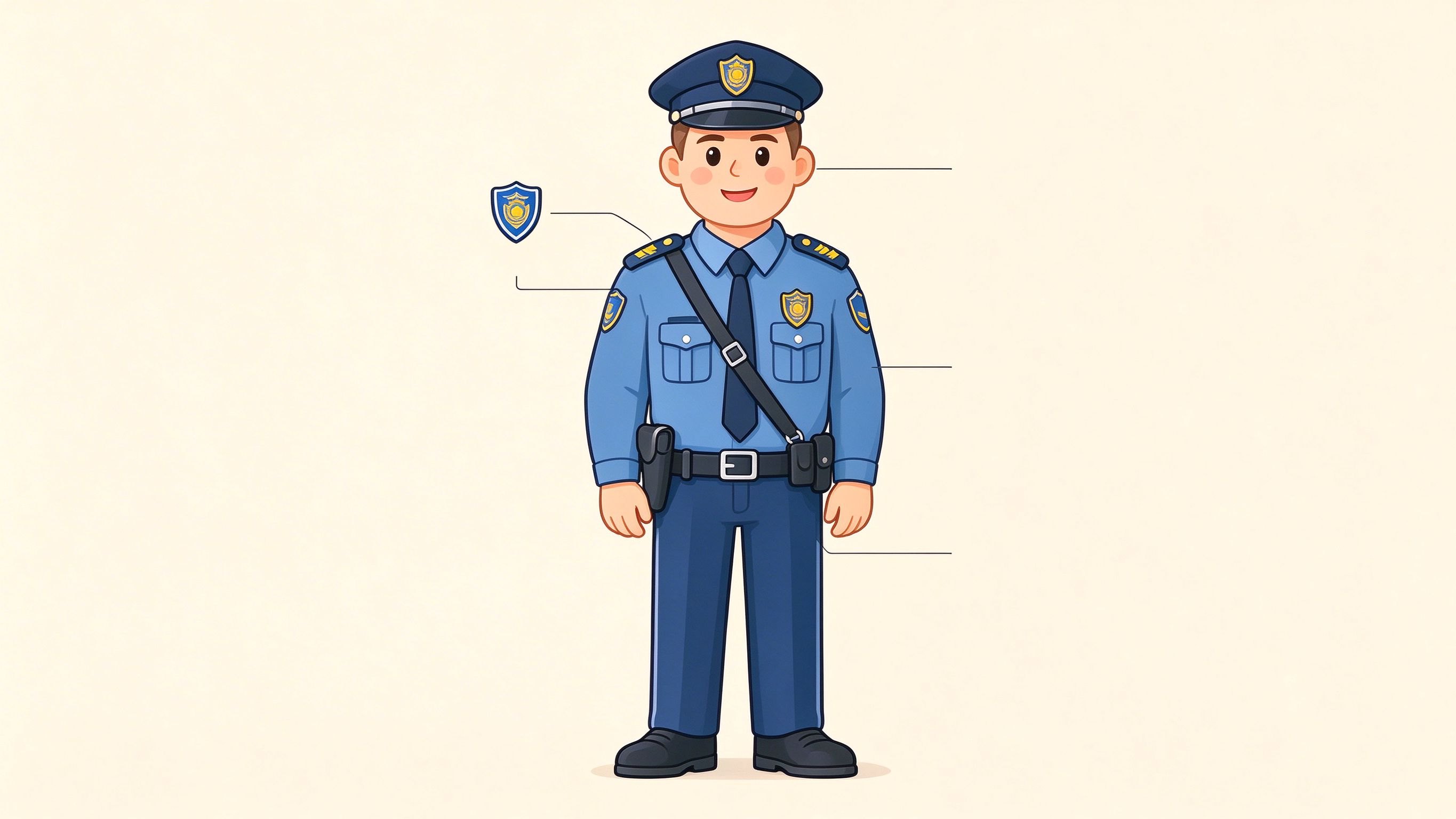 Police Officer annotated picture vocabulary with labeled objects