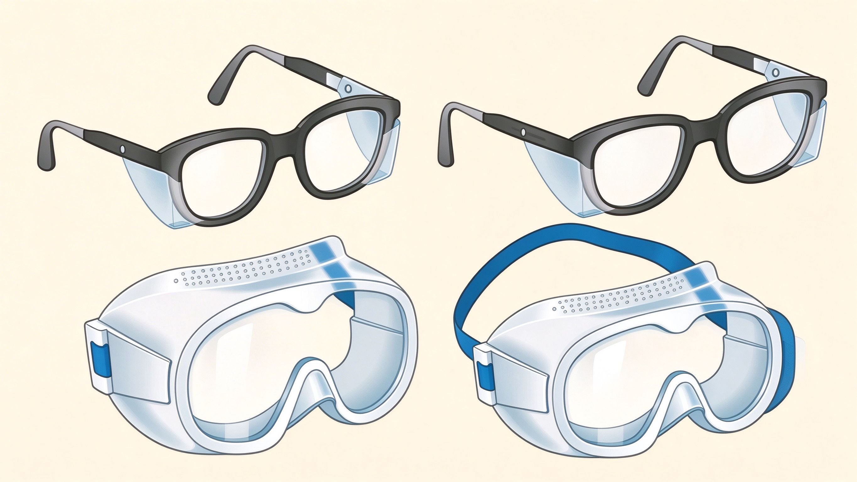 Eye Protection annotated picture vocabulary with labeled objects
