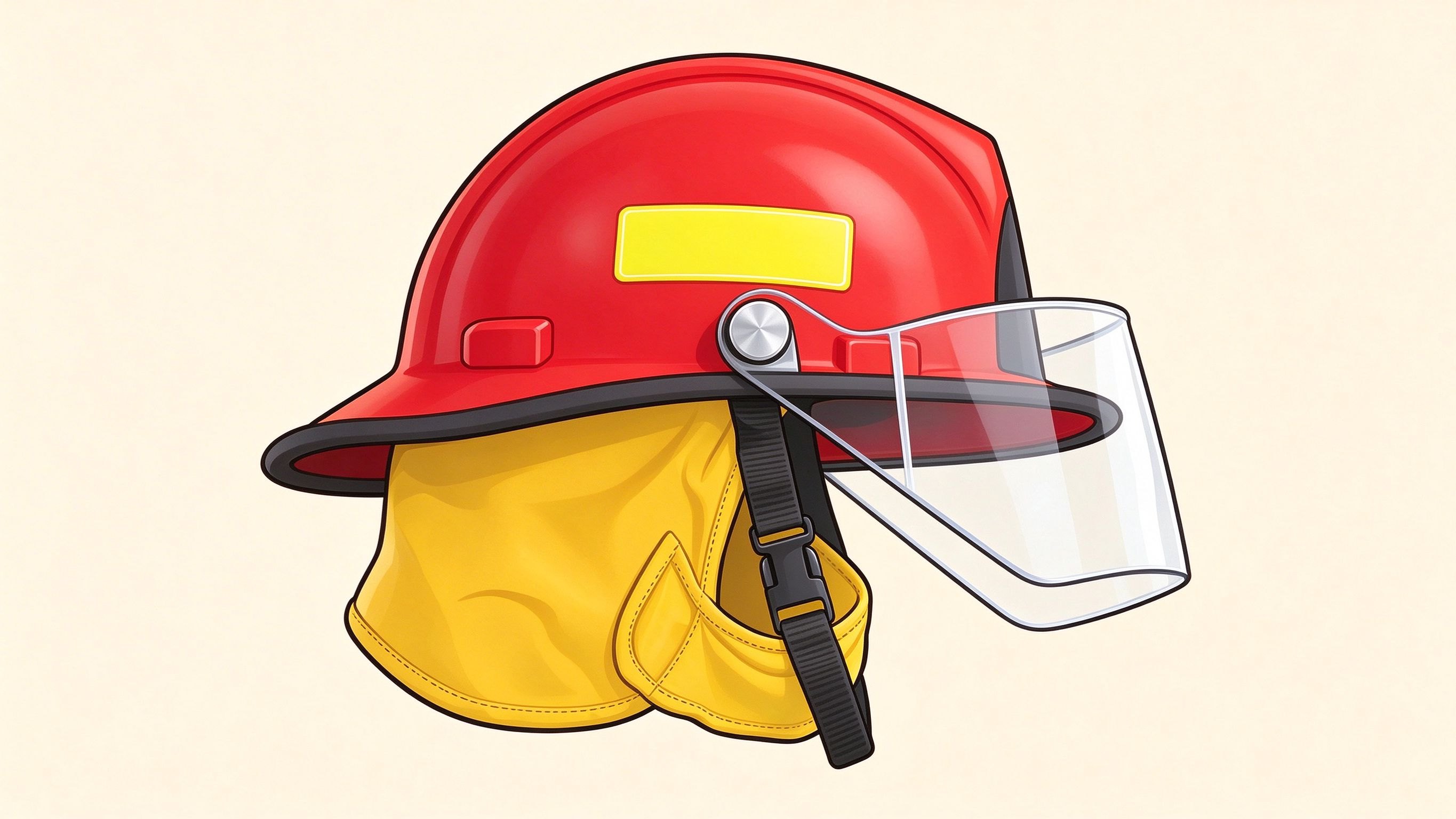 Fire Helmet annotated picture vocabulary with labeled objects