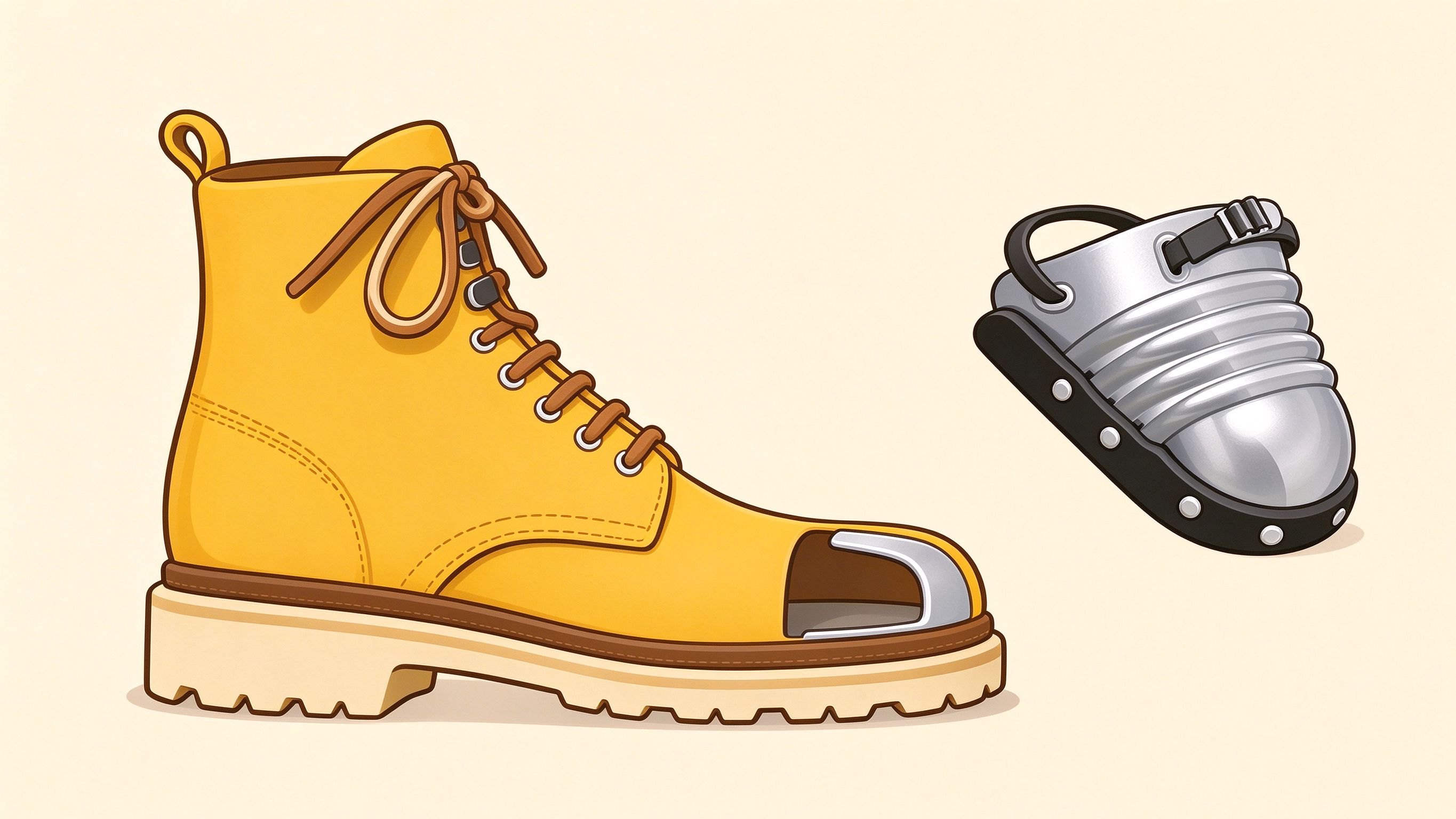 Foot Protection annotated picture vocabulary with labeled objects