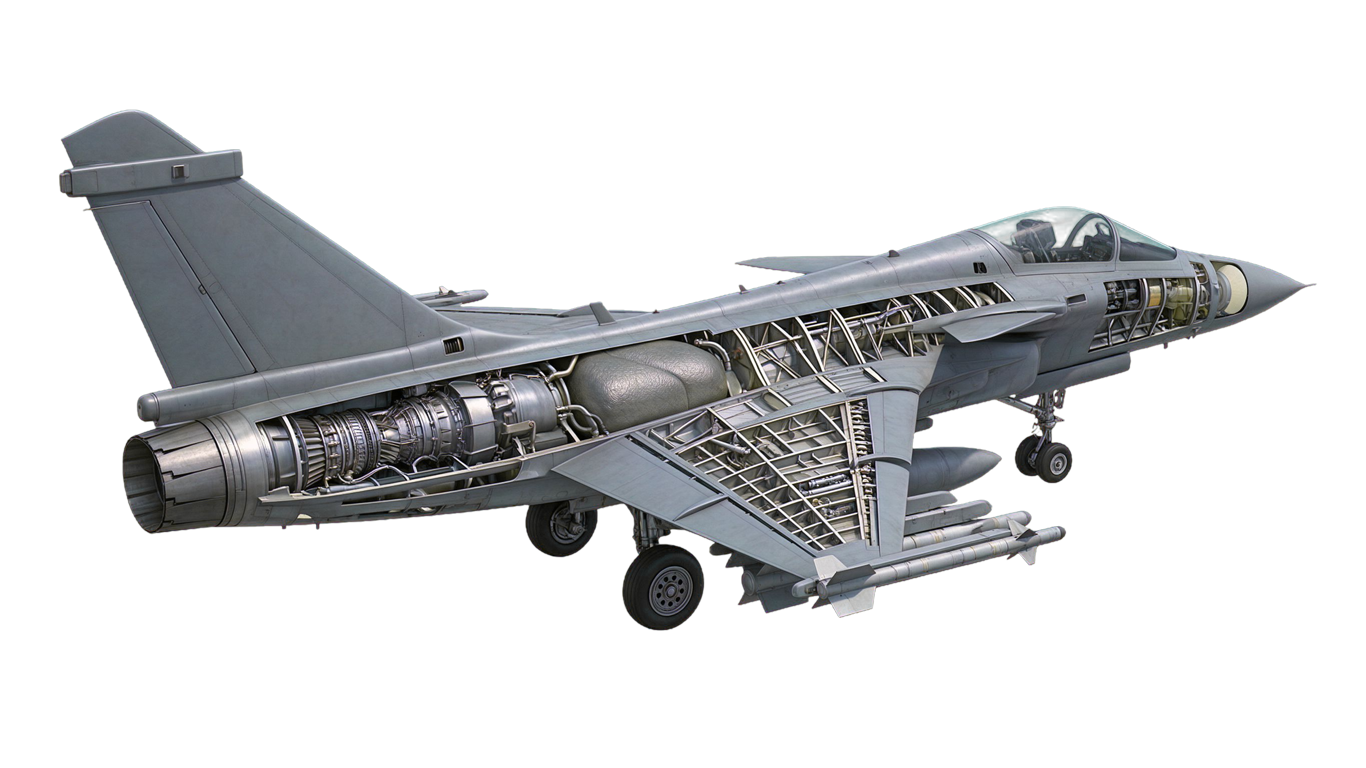 Fighter aircraft structure annotated picture vocabulary with labeled objects