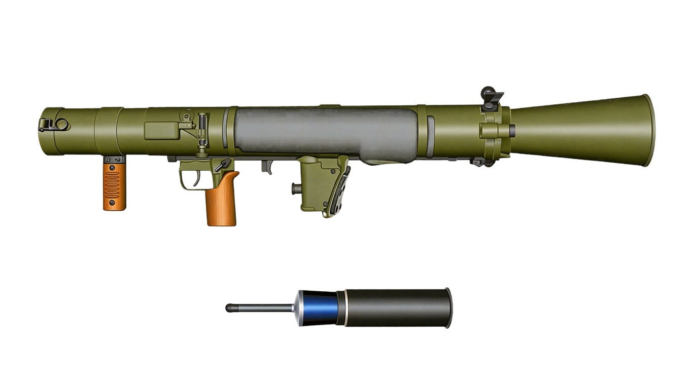 Recoilless rifle annotated picture vocabulary with labeled objects