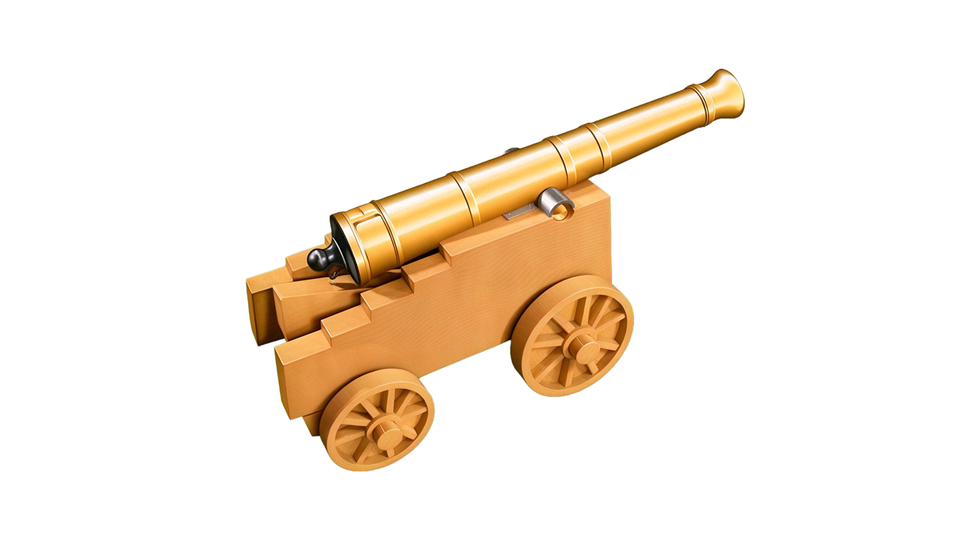 17th-century muzzle-loading cannon and mortar annotated picture vocabulary with labeled objects
