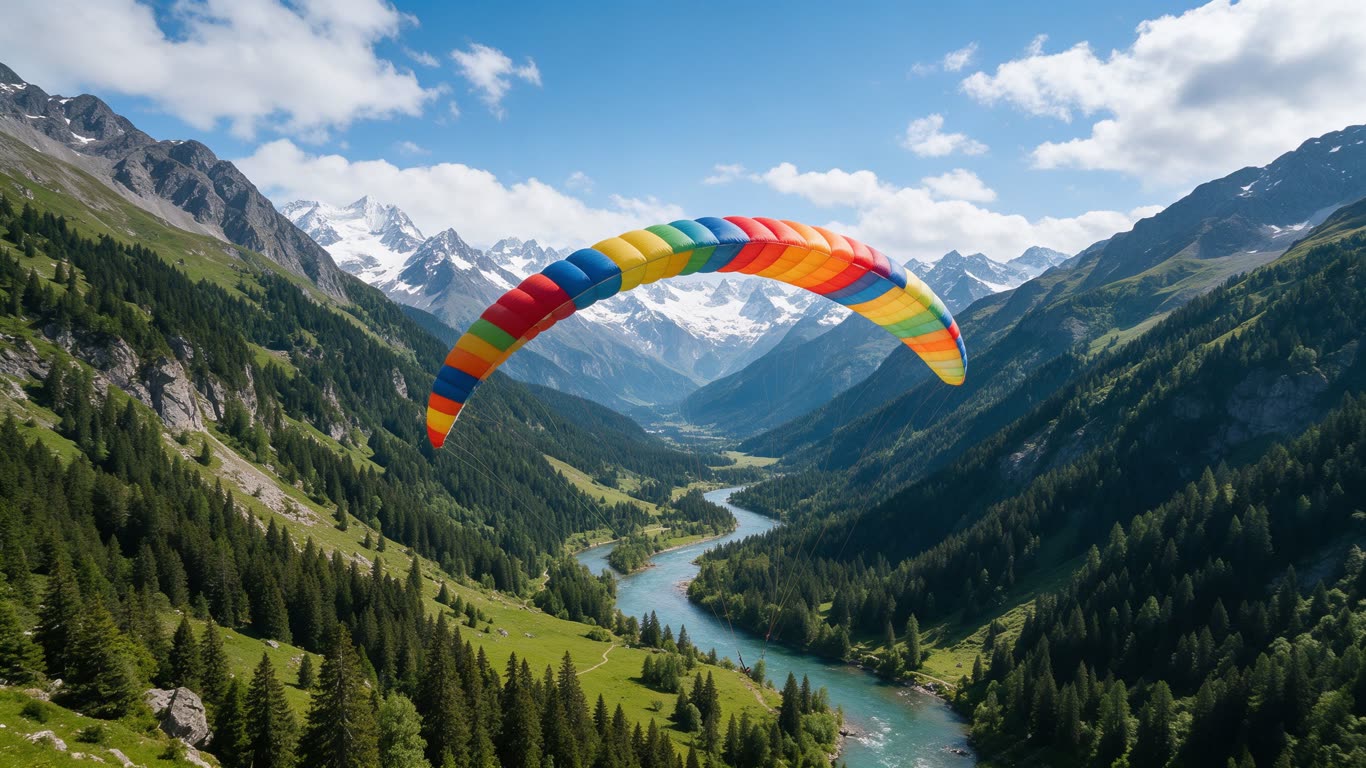 Paraglider annotated picture vocabulary with labeled objects