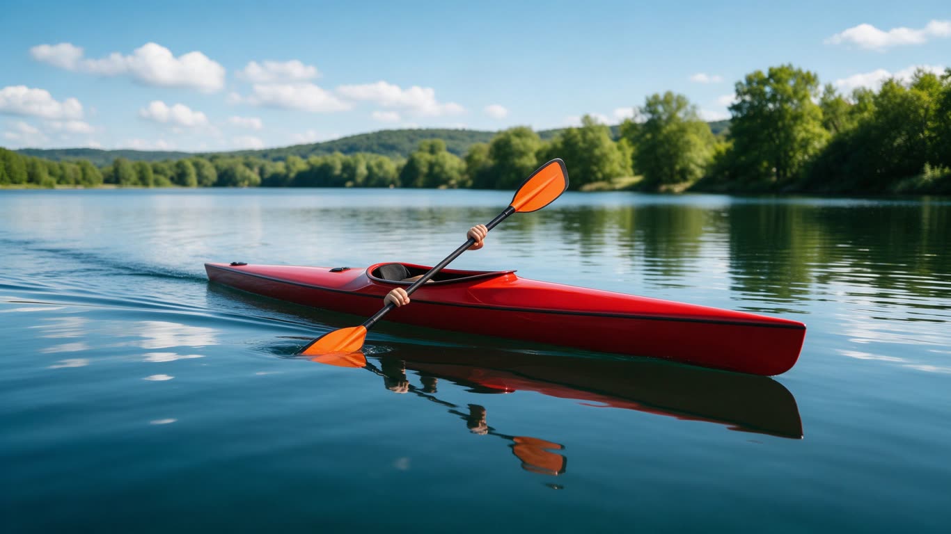 Flatwater kayak sprint annotated picture vocabulary with labeled objects