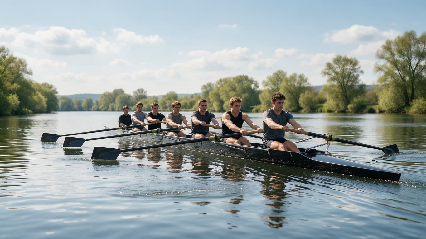 Rowing and sculling boats annotated picture vocabulary with labeled objects