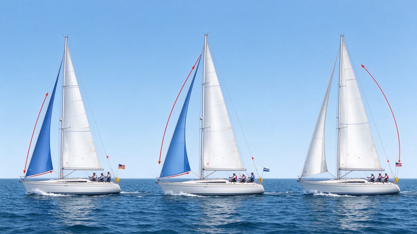 Points of sail annotated picture vocabulary with labeled objects