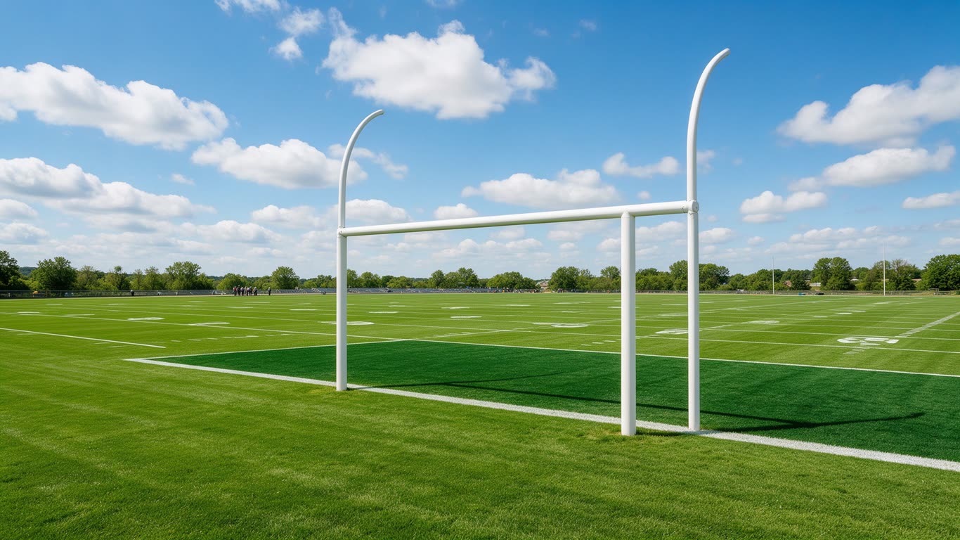 American football goalposts annotated picture vocabulary with labeled objects