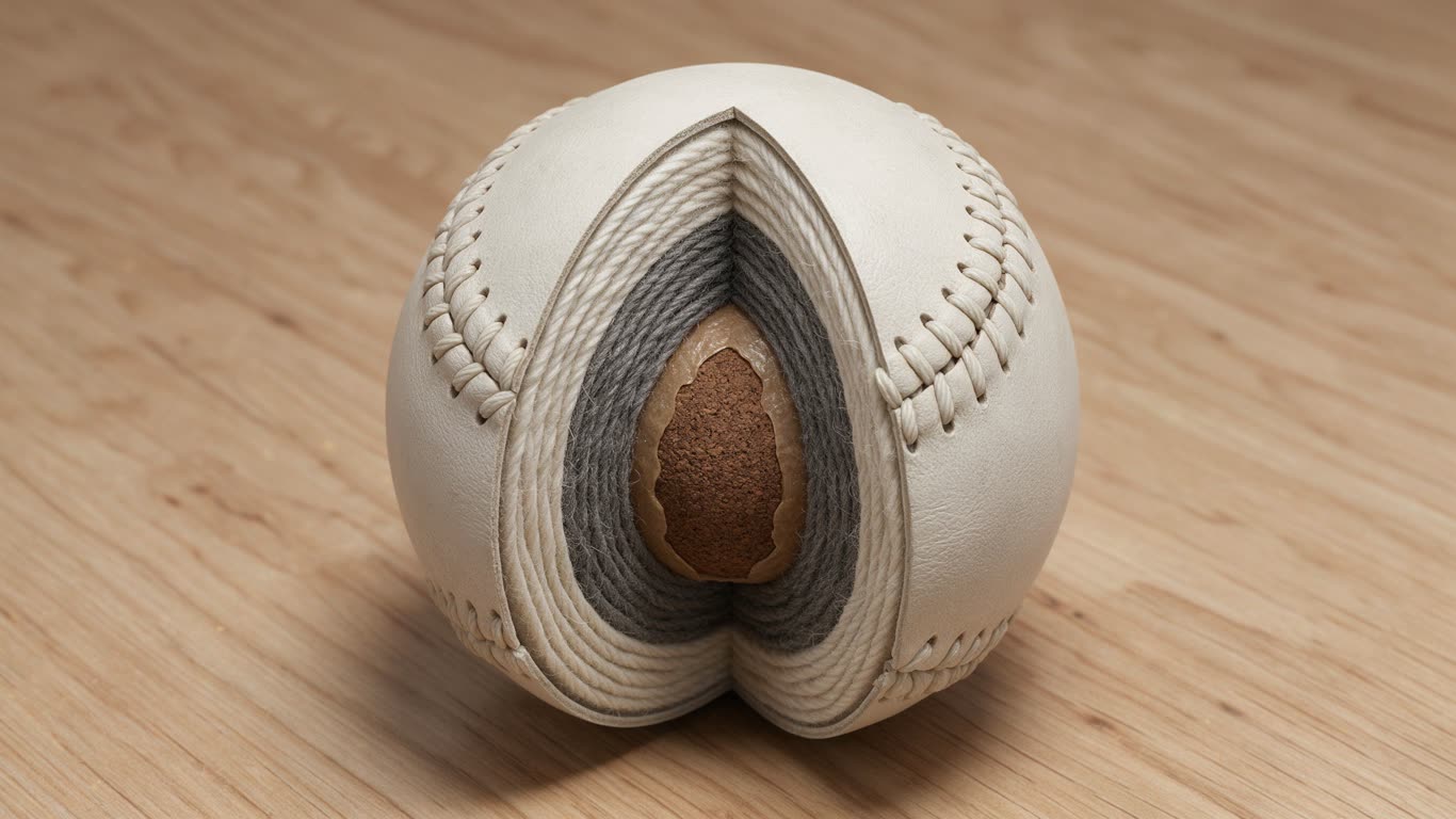 Baseball cross-section annotated picture vocabulary with labeled objects