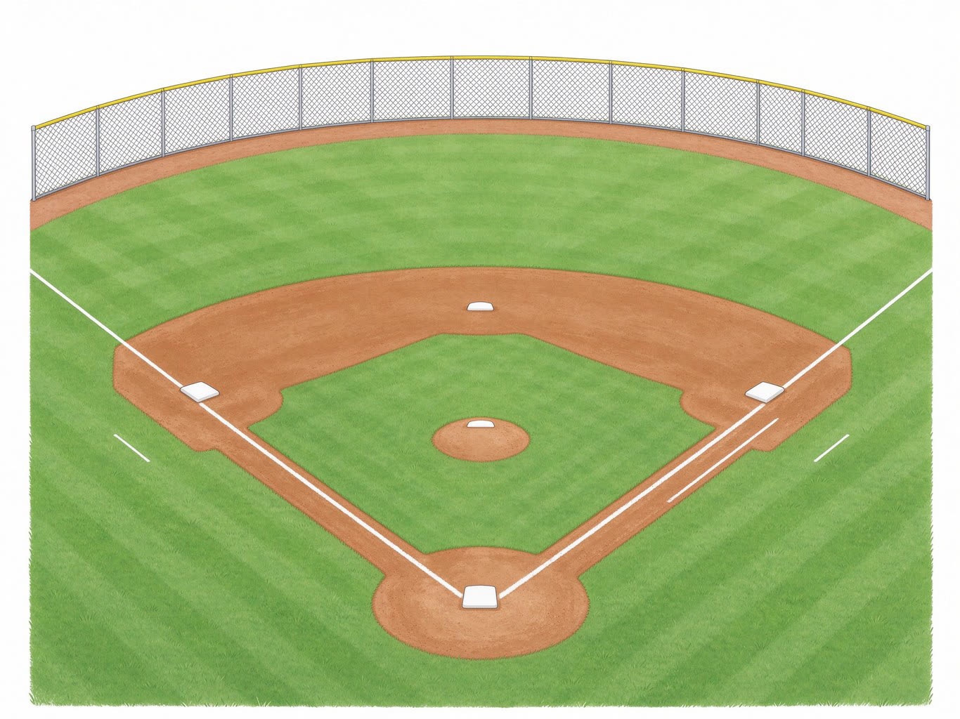 Baseball field annotated picture vocabulary with labeled objects