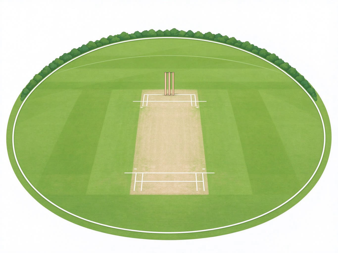 Cricket field annotated picture vocabulary with labeled objects