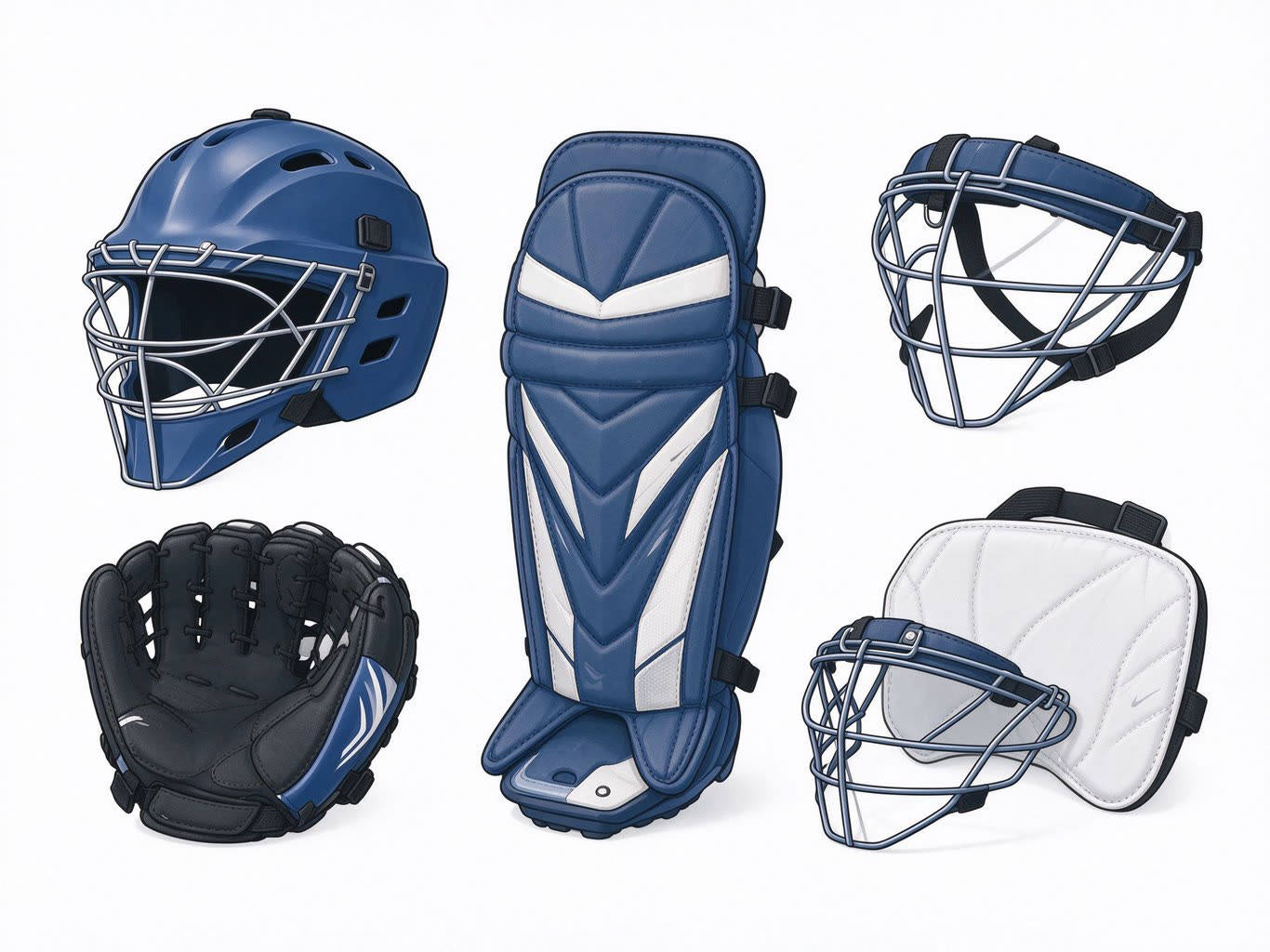 Field hockey goalie gear annotated picture vocabulary with labeled objects