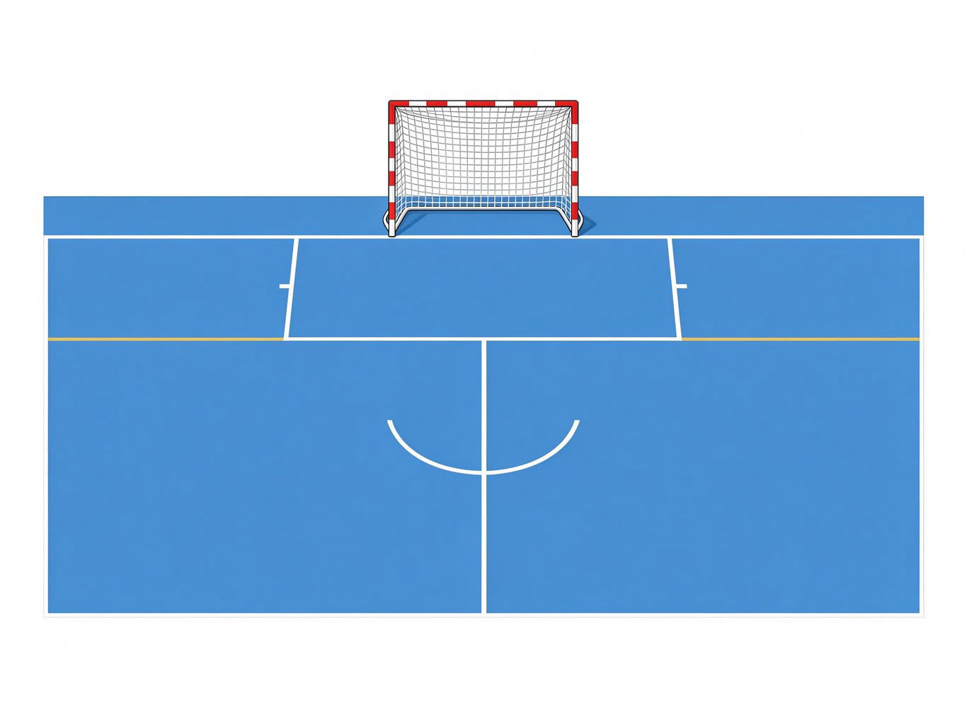 Handball court annotated picture vocabulary with labeled objects