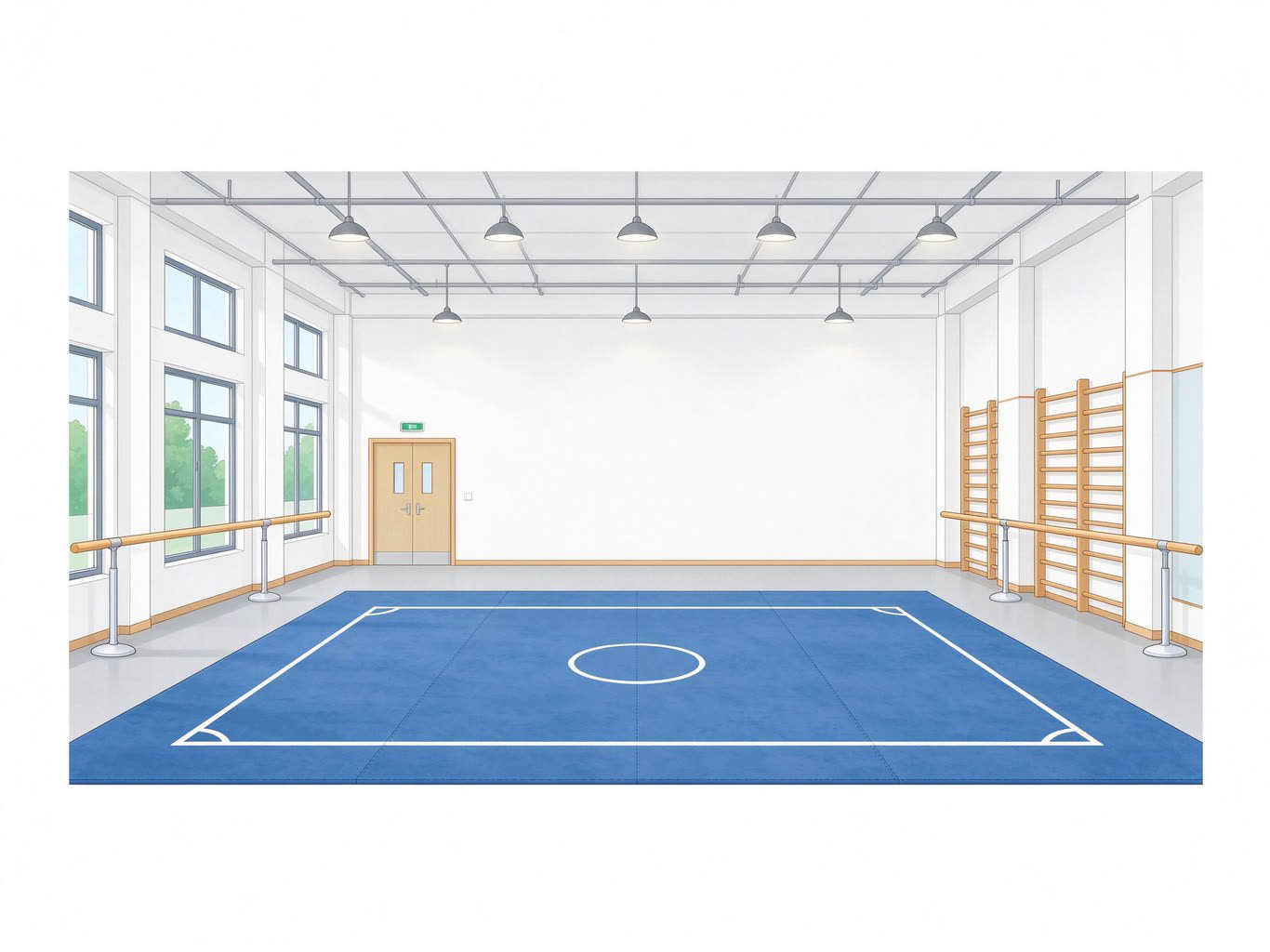 Kung fu competition area annotated picture vocabulary with labeled objects