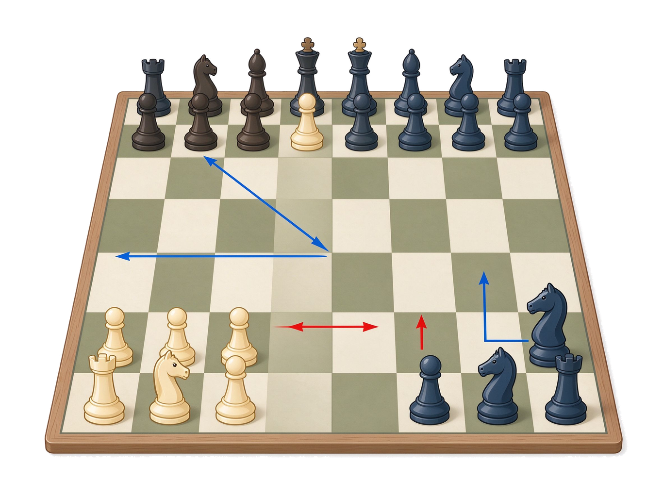 Chess moves annotated picture vocabulary with labeled objects