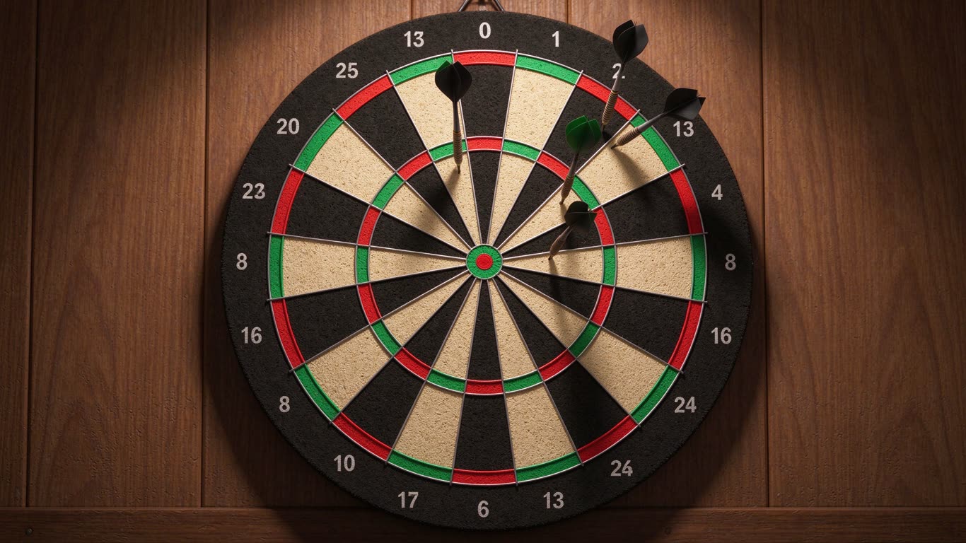 Dartboard annotated picture vocabulary with labeled objects