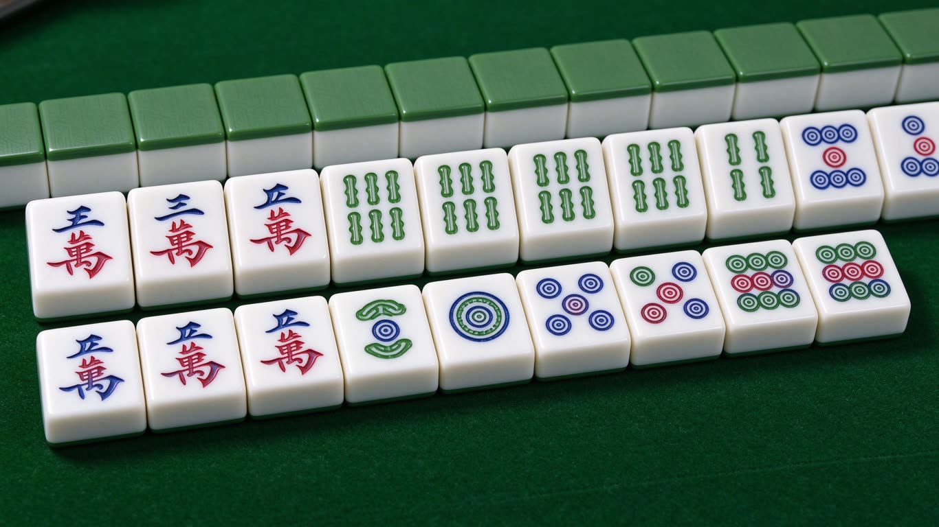 Mahjong suits annotated picture vocabulary with labeled objects