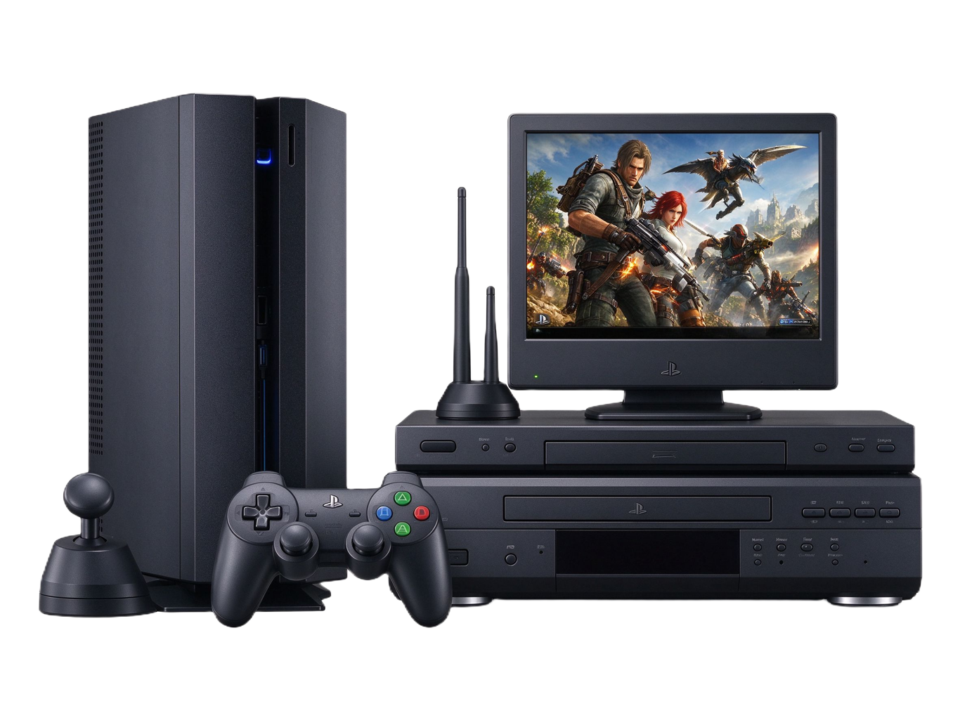 Video game console annotated picture vocabulary with labeled objects