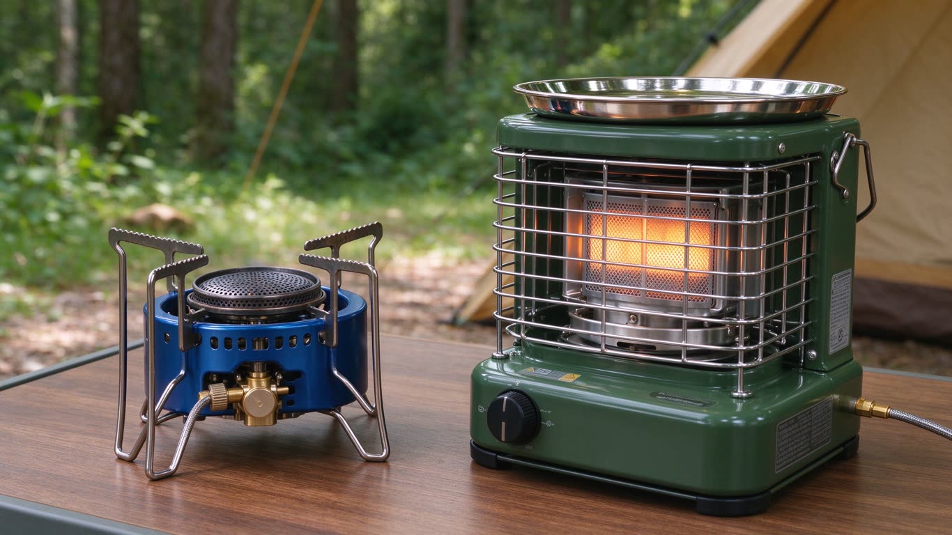 Propane or butane accessories annotated picture vocabulary with labeled objects