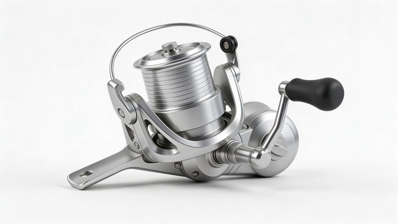Fishing reel annotated picture vocabulary with labeled objects