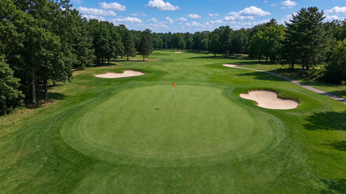 Golf hole annotated picture vocabulary with labeled objects