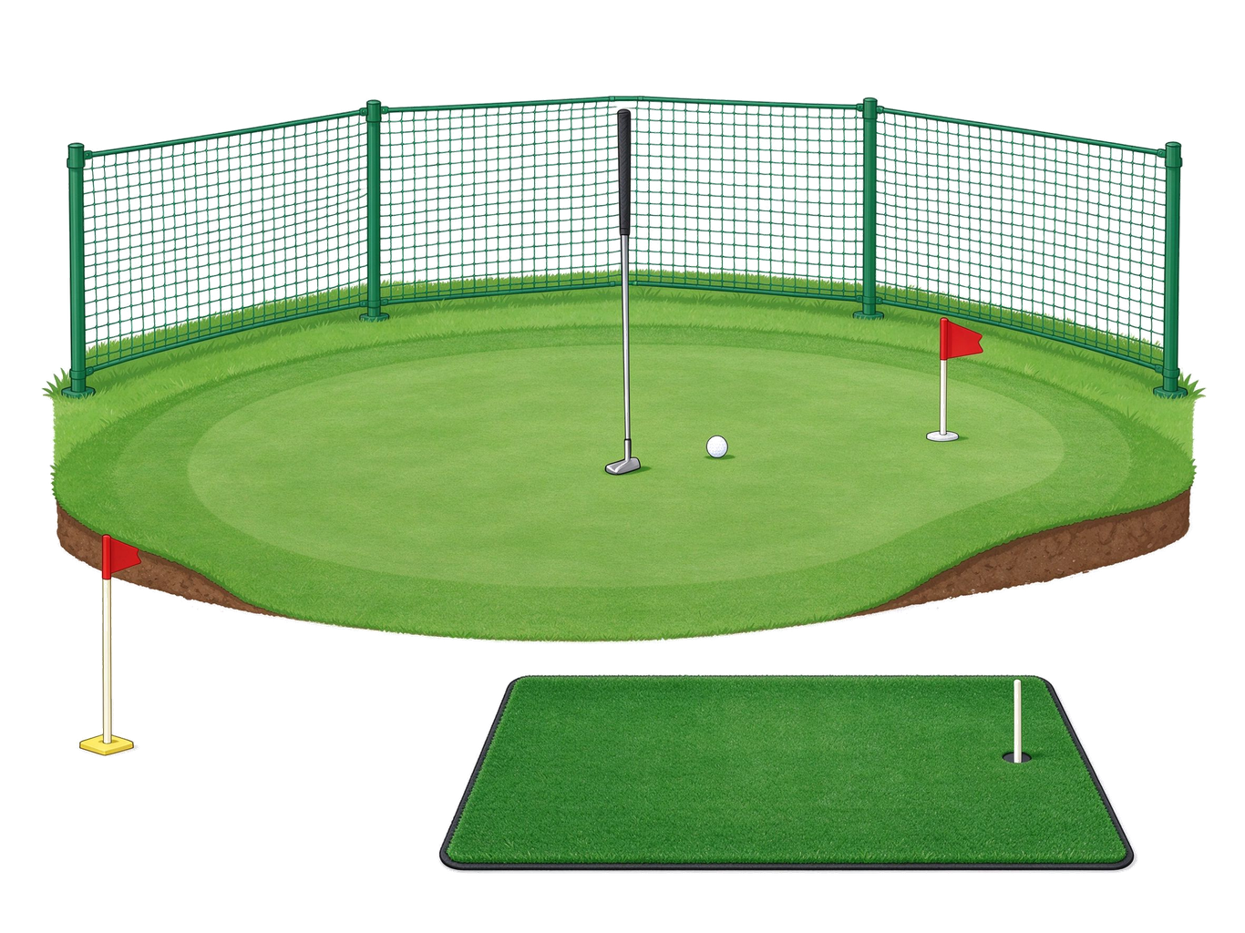 Lawn bowls green annotated picture vocabulary with labeled objects