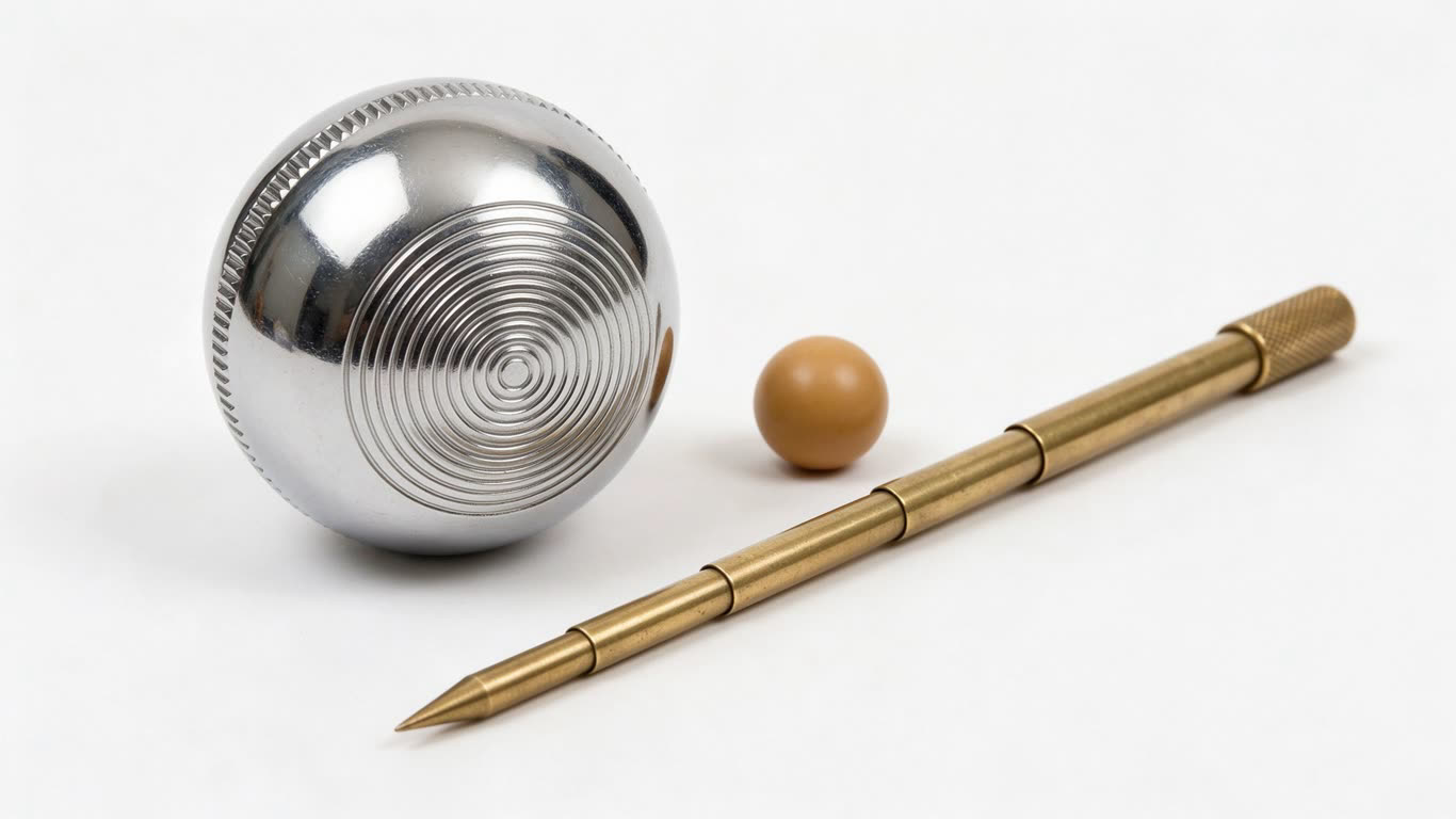 Pétanque annotated picture vocabulary with labeled objects