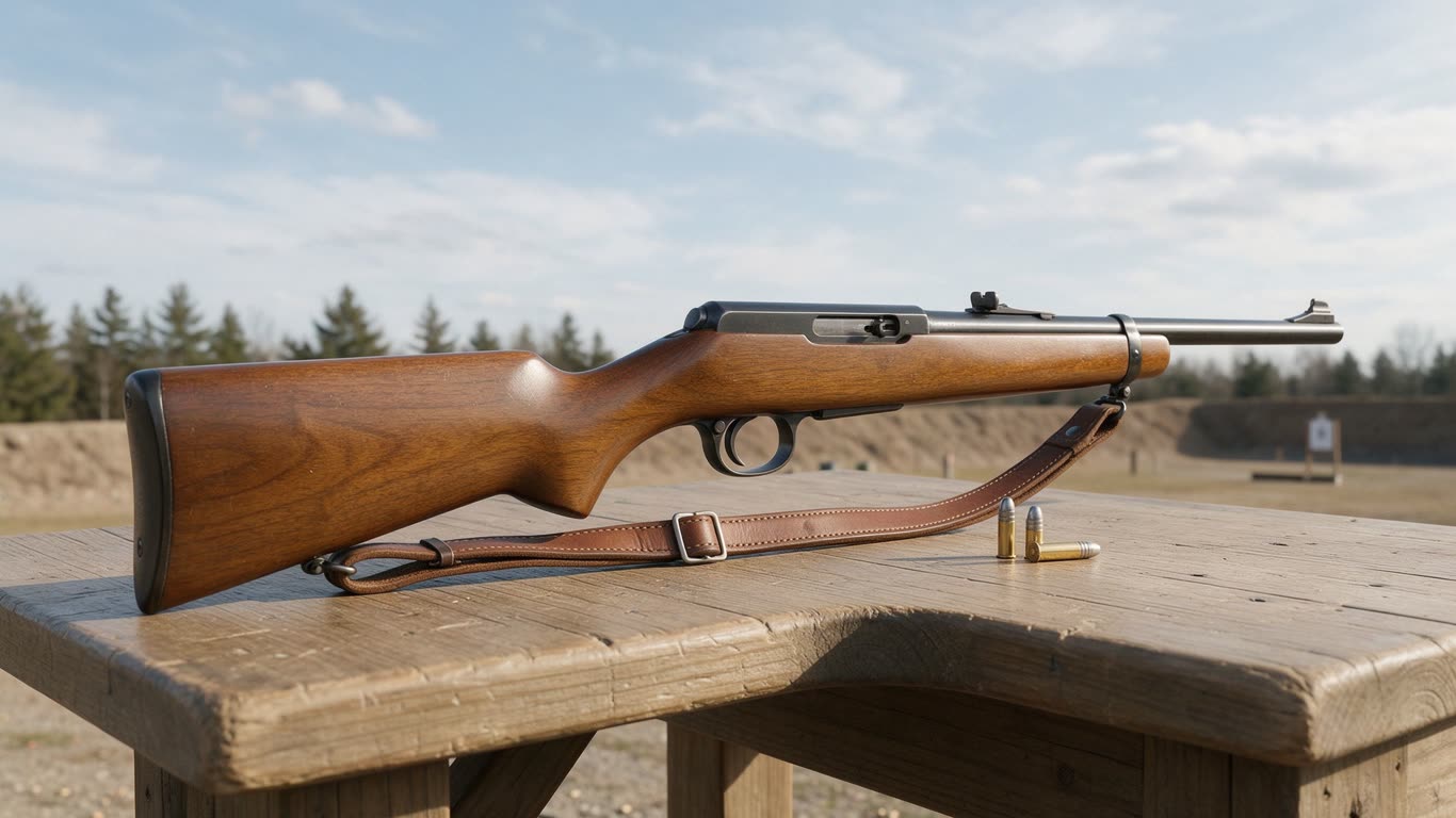 .22 caliber rifle annotated picture vocabulary with labeled objects