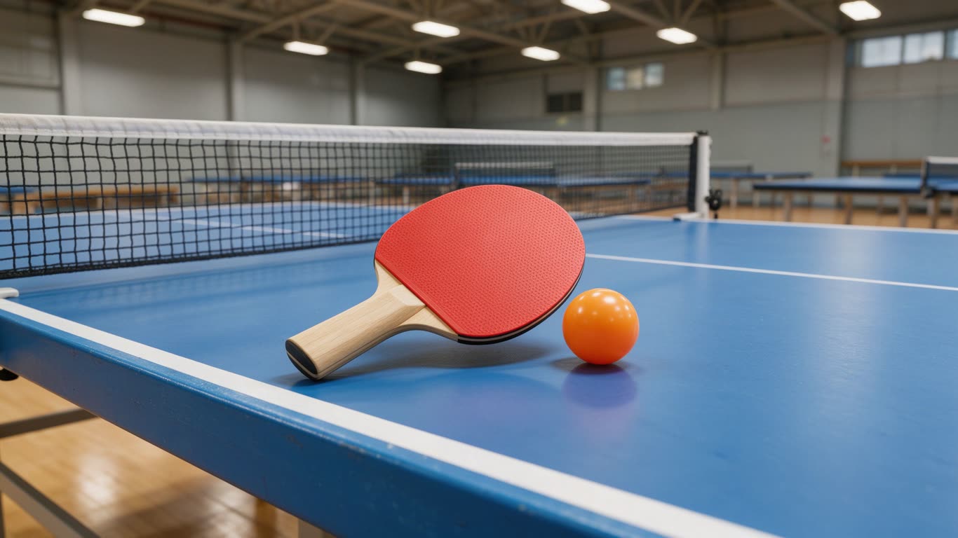 Table tennis paddle annotated picture vocabulary with labeled objects