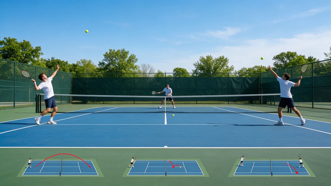 Tennis strokes II annotated picture vocabulary with labeled objects