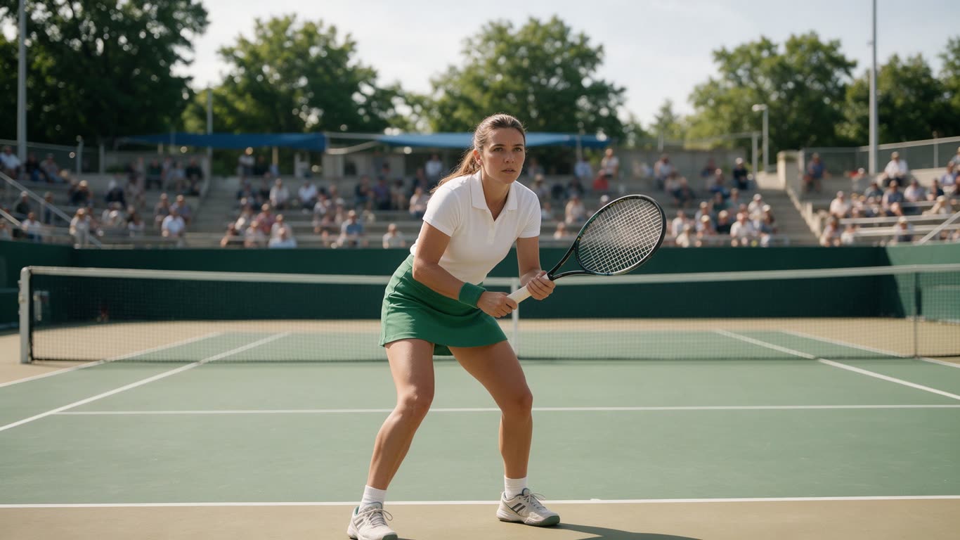 Tennis player annotated picture vocabulary with labeled objects