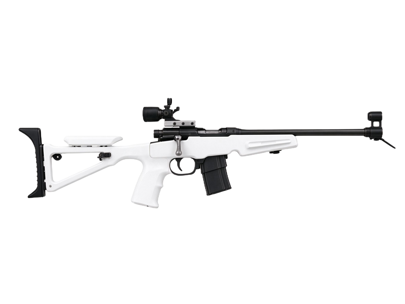Biathlon rifle annotated picture vocabulary with labeled objects