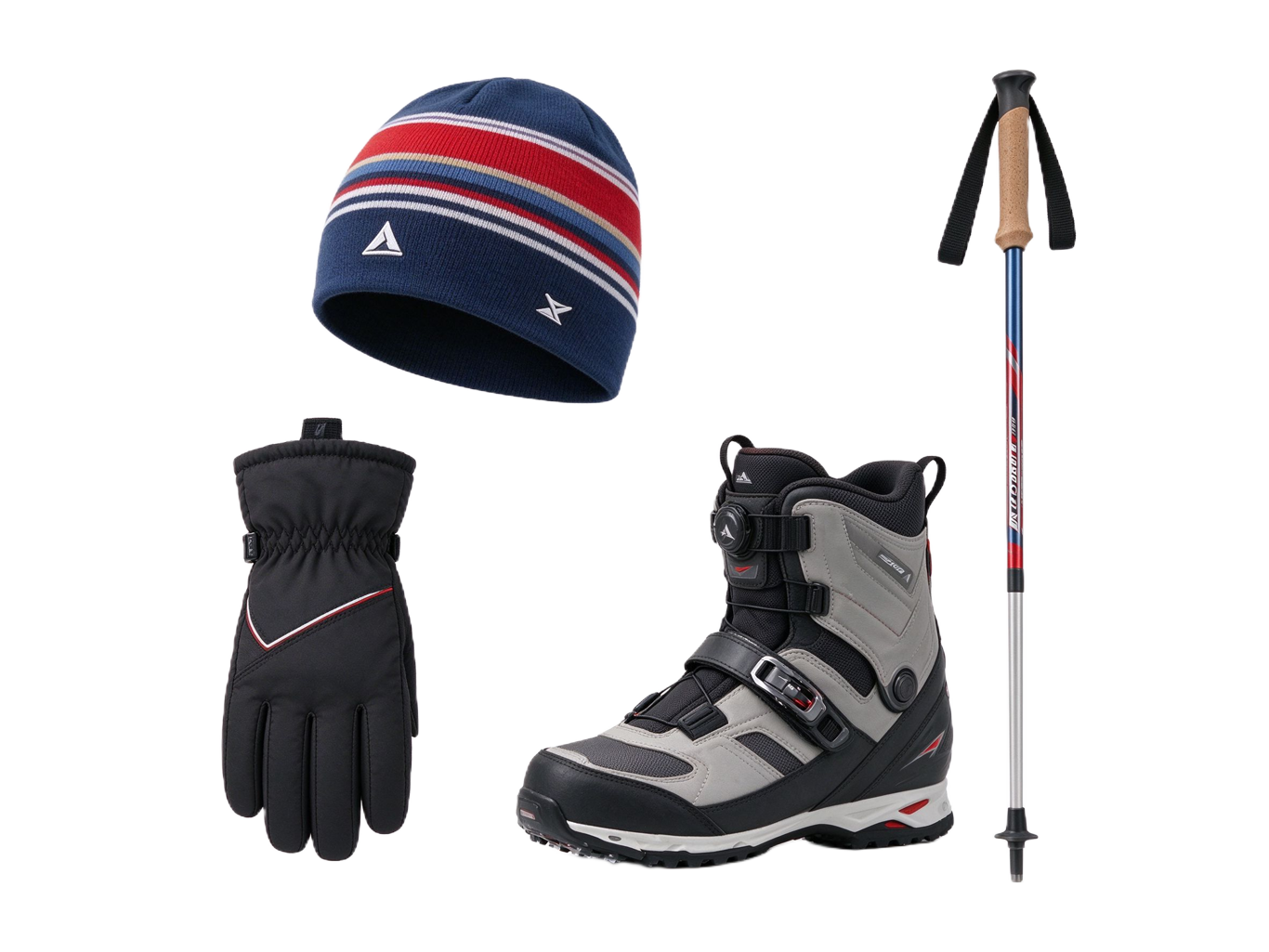 Cross-country skier annotated picture vocabulary with labeled objects