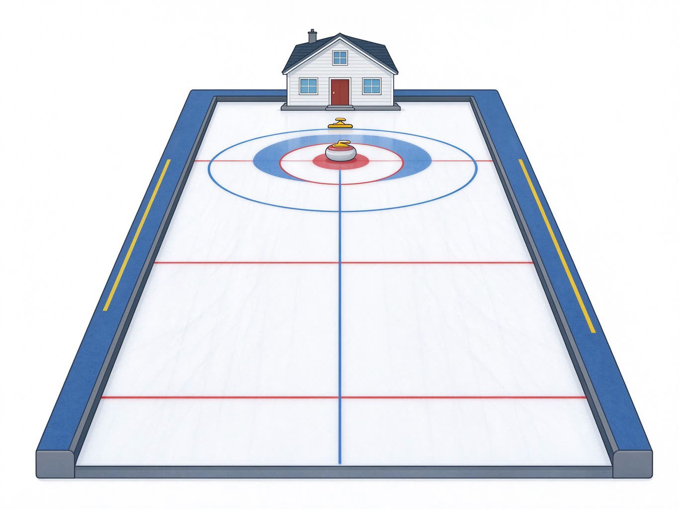 Curling rink annotated picture vocabulary with labeled objects