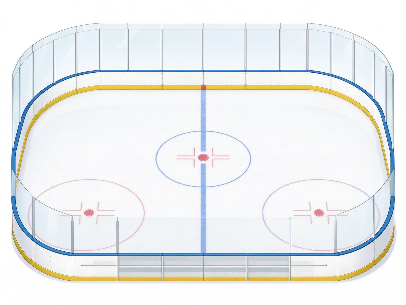 Ice hockey rink annotated picture vocabulary with labeled objects