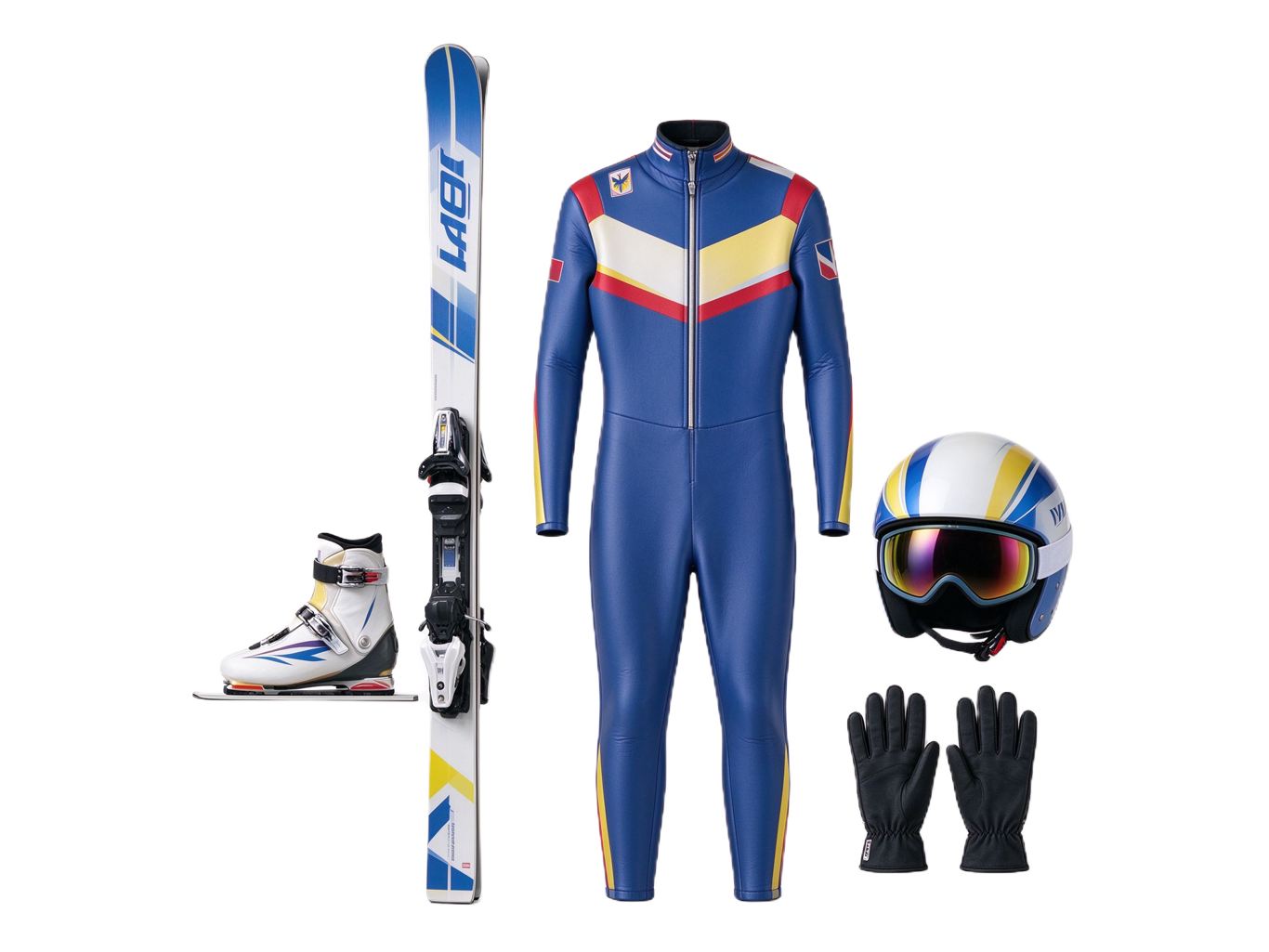 Ski jumper annotated picture vocabulary with labeled objects