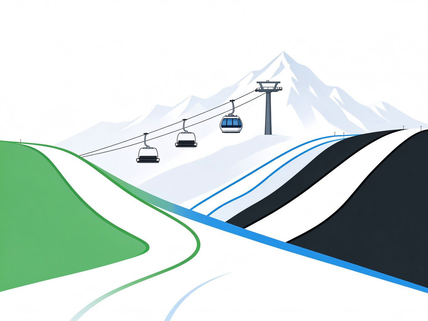 Ski resort annotated picture vocabulary with labeled objects