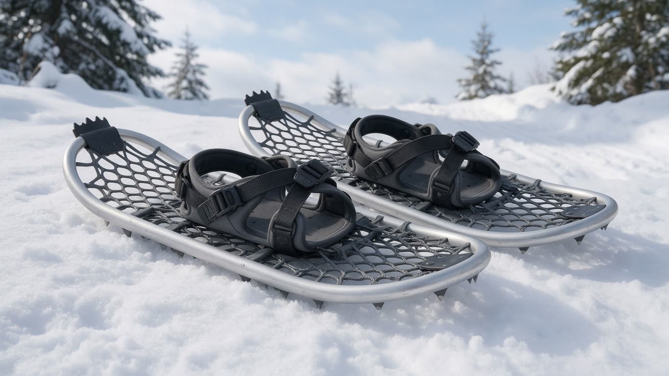 Oval snowshoes annotated picture vocabulary with labeled objects