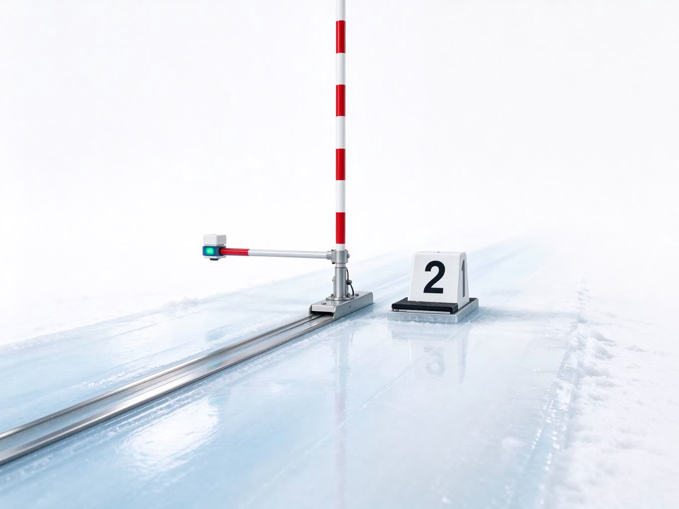 Speed skiing course annotated picture vocabulary with labeled objects
