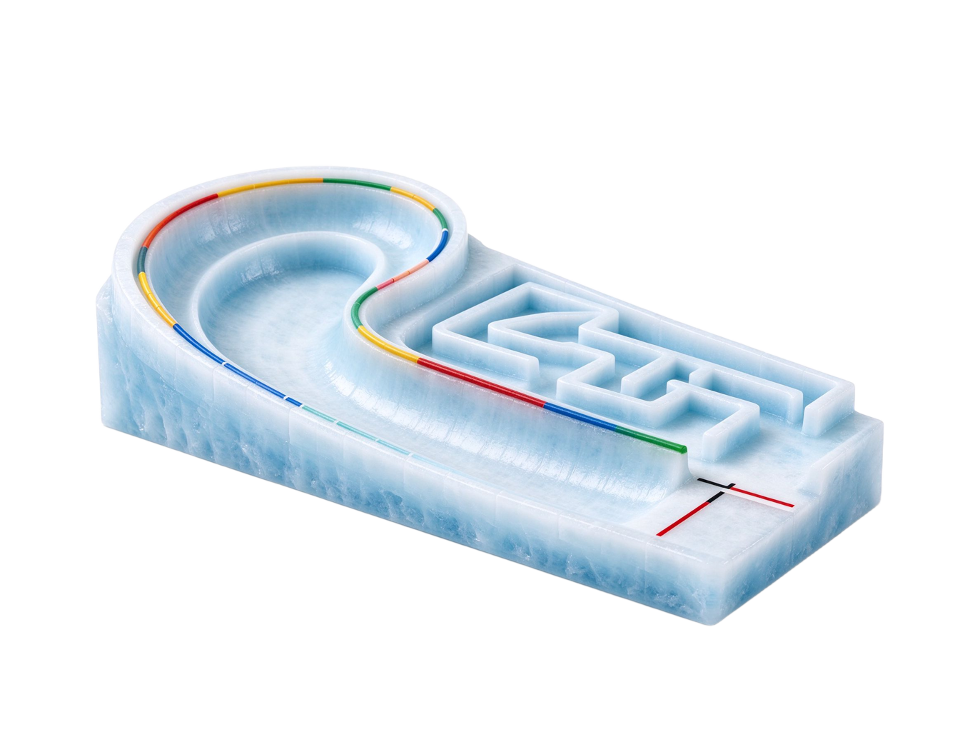Bobsled and luge track annotated picture vocabulary with labeled objects