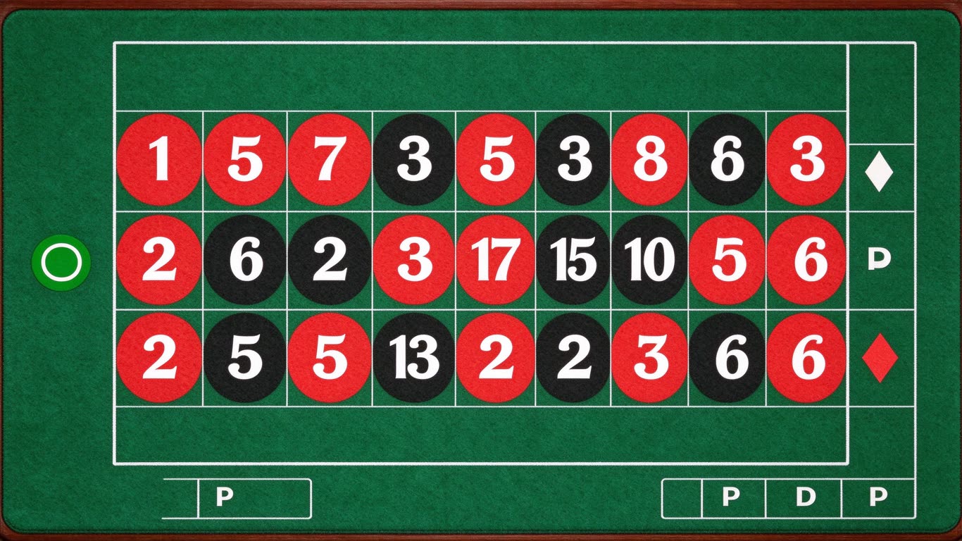 French roulette table layout annotated picture vocabulary with labeled objects